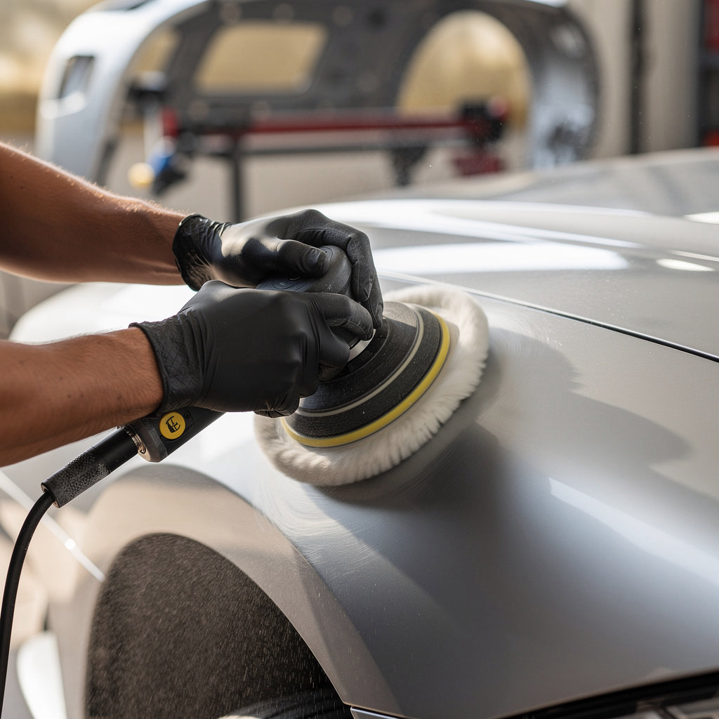 City Frame & Autobody Repair San Diego technician performing detailed auto body repair and paint service